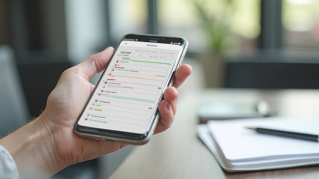 Смартфон с приложением для планирования задач и управления временем