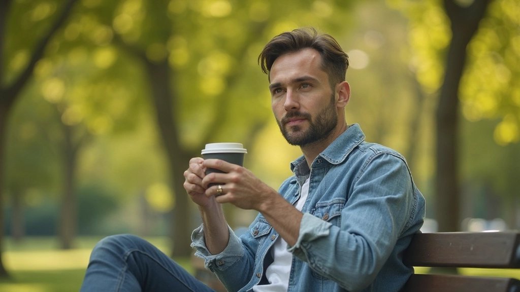 Человек во время перерыва отдыхает на природе и восстанавливает энергию
