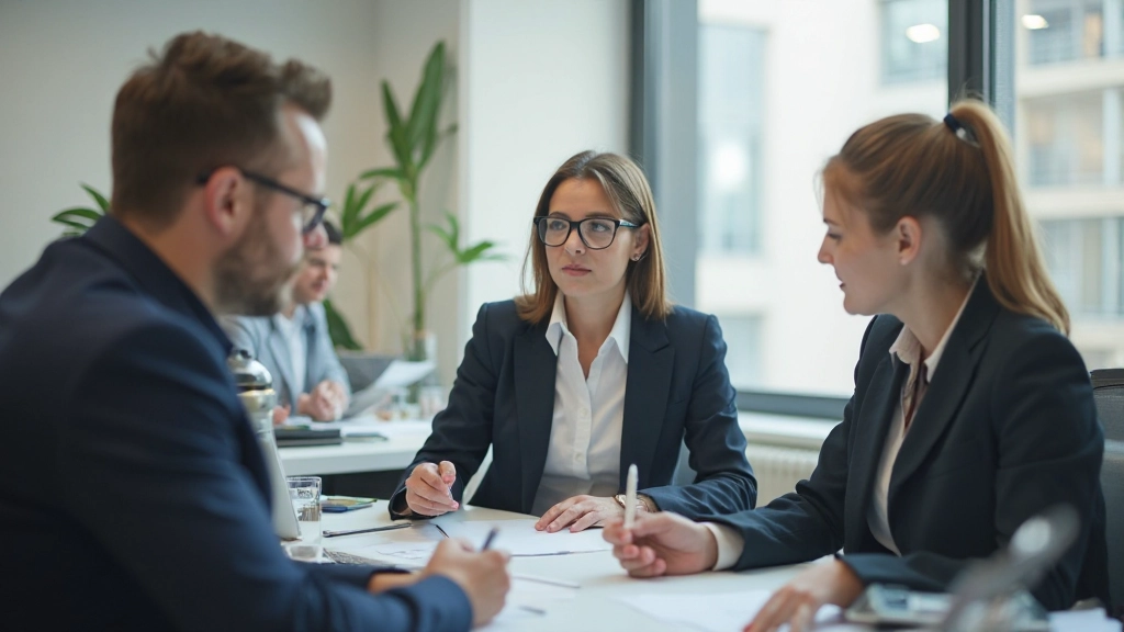 Менеджер обсуждает задачи с членом команды в офисе