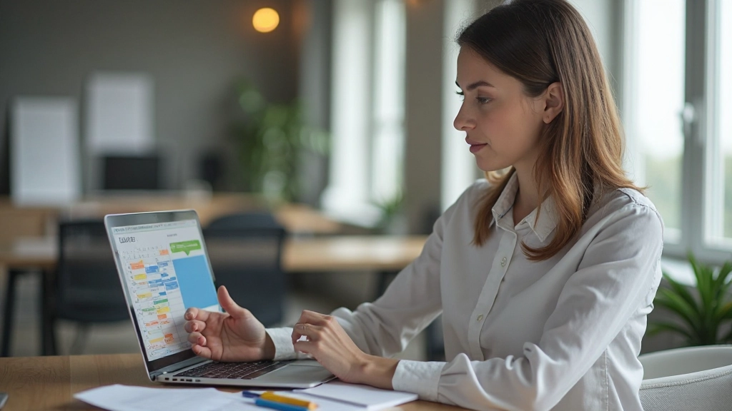 Структурированный календарь планирования с блоками времени на компьютере